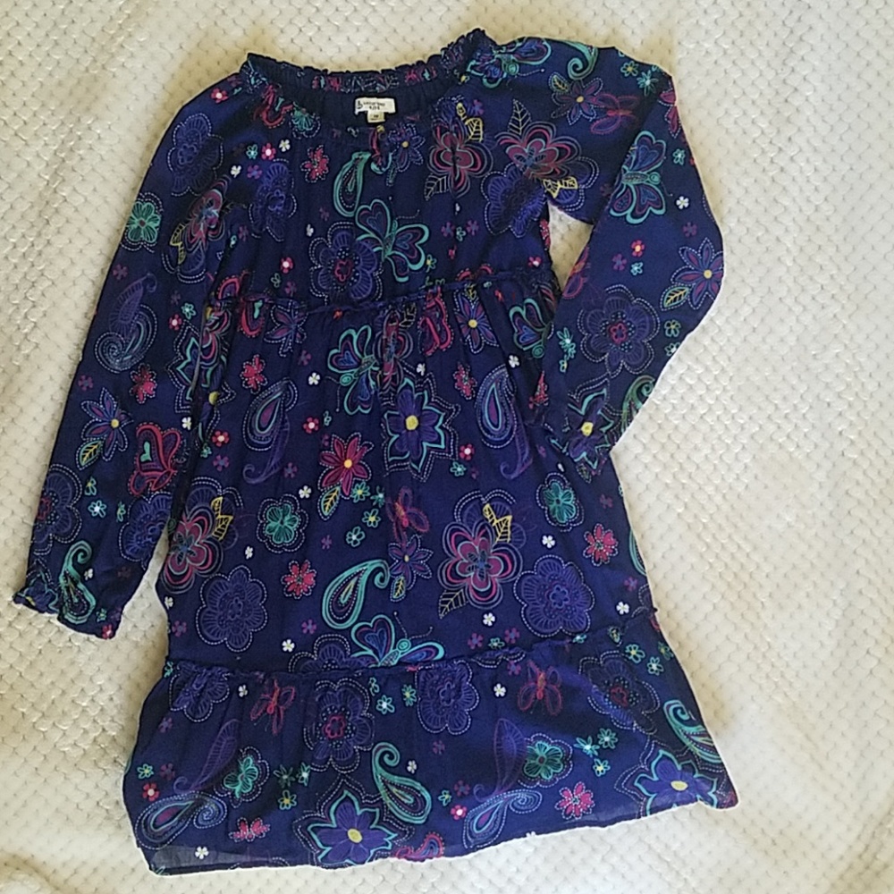 NWOT Land's End • Navy Floral Long Sleeved Dress